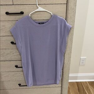 Lavender Sleeveless Ribbed Top